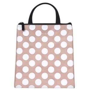 Kate Spade New York CLEAR-COATED Pink White Jumbo Dot Insulated Lunch Tote Bag